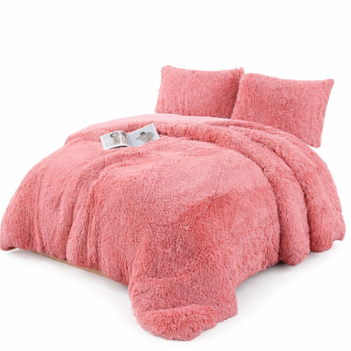 GENERICO - Cobertor con Chiporro Peludo 2 Plazas para invierno Rosa
