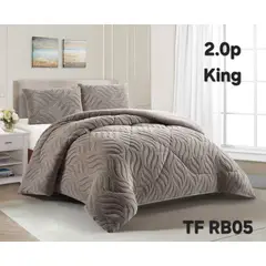 GENERICO - Cubrecama de Invierno Sherpa Texturizado con Chiporro 2 Plazas. TFRB05