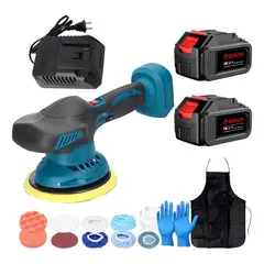 GENERICO - Pulidora Inalámbrica Orbital Para Autos Bosich Con 2 Baterías y Accesorios