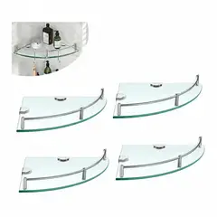 GENERICO - Pack 4 Estantes Esquinero Vidrio Organizador Ducha Moderno