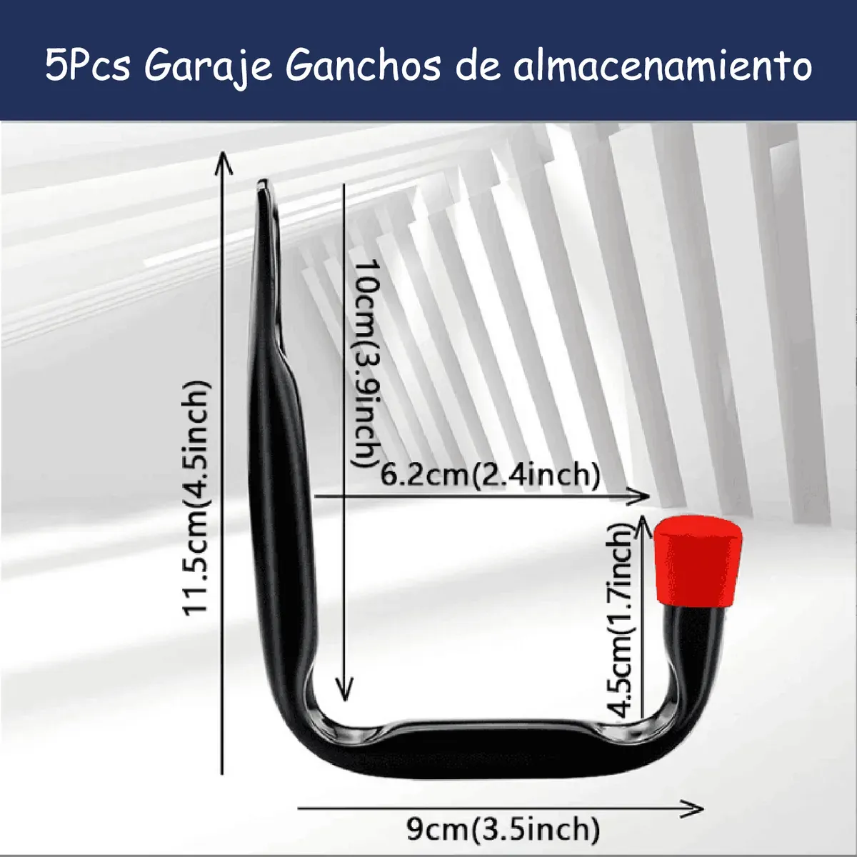 GENERICO - 5 Ganchos De Pared Para Garaje Para Muralla Pared Colgador