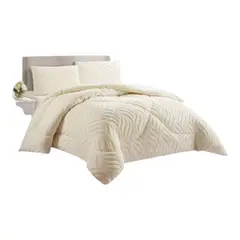 GENERICO - Cobertor De Invierno Con Chiporro Texturizado 2 Plazas Color Beige