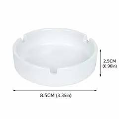GENERICO - Cenicero De Vidrio Blanco Redondo Resistente Para Hogar Casa