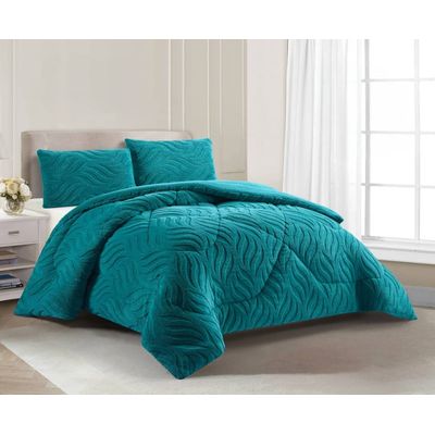 Imagen 2 del producto Cobertor De Invierno Con Chiporro Texturizado 2 Plazas Color Turquesa