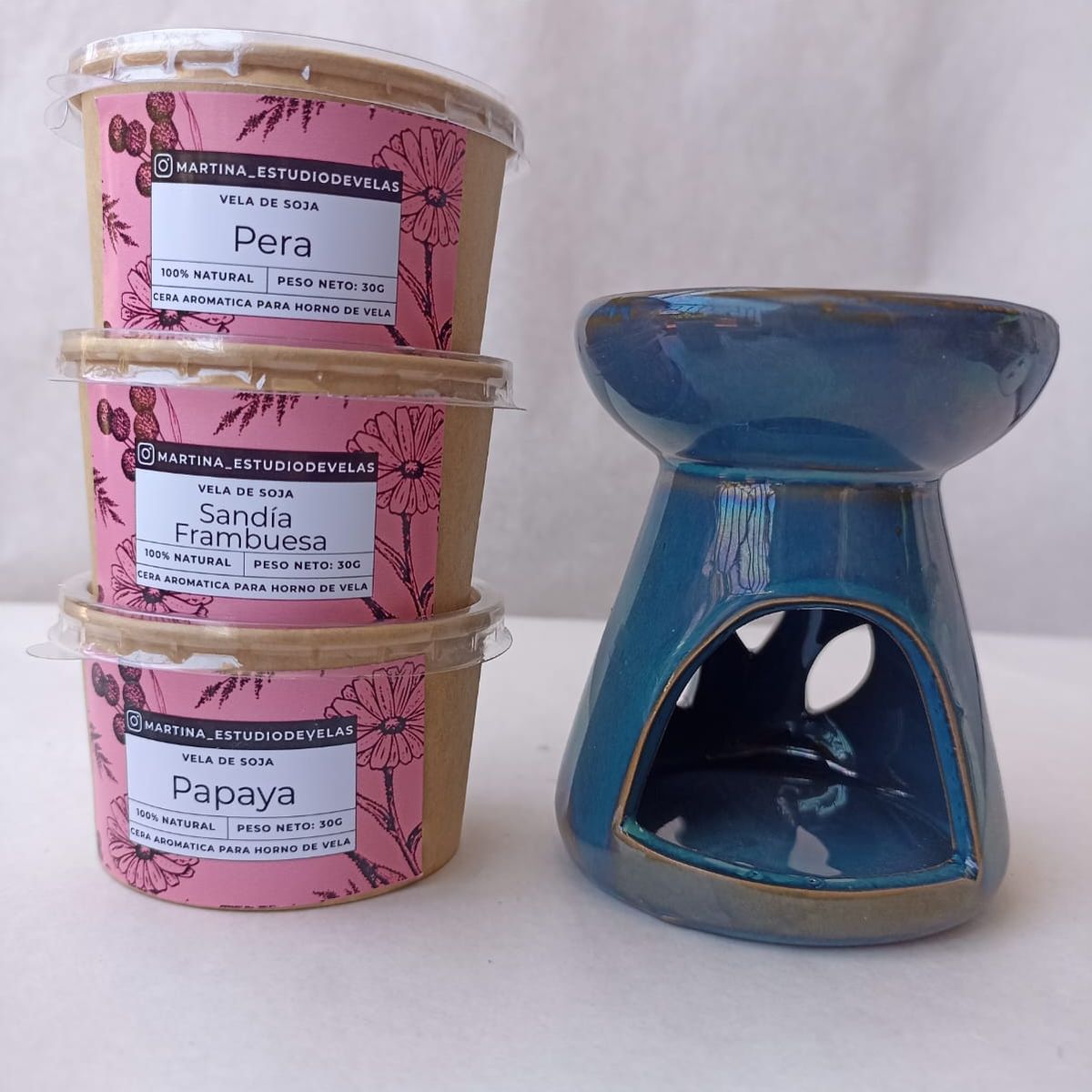 GENERICO - Set Dulce Refugio Quemador Azul + Pack Frutas del Bosque & Trópico