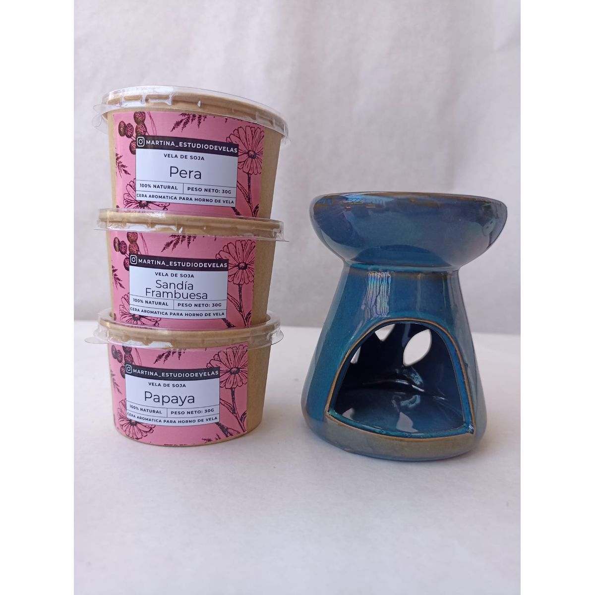 GENERICO - Set Dulce Refugio Quemador Azul + Pack Frutas del Bosque & Trópico