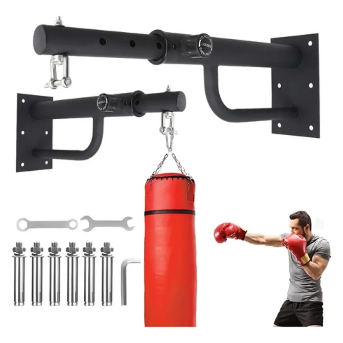 EASY FIT - Base Soporte Costal Boxeo Barra Hamaca Reforzado Pared