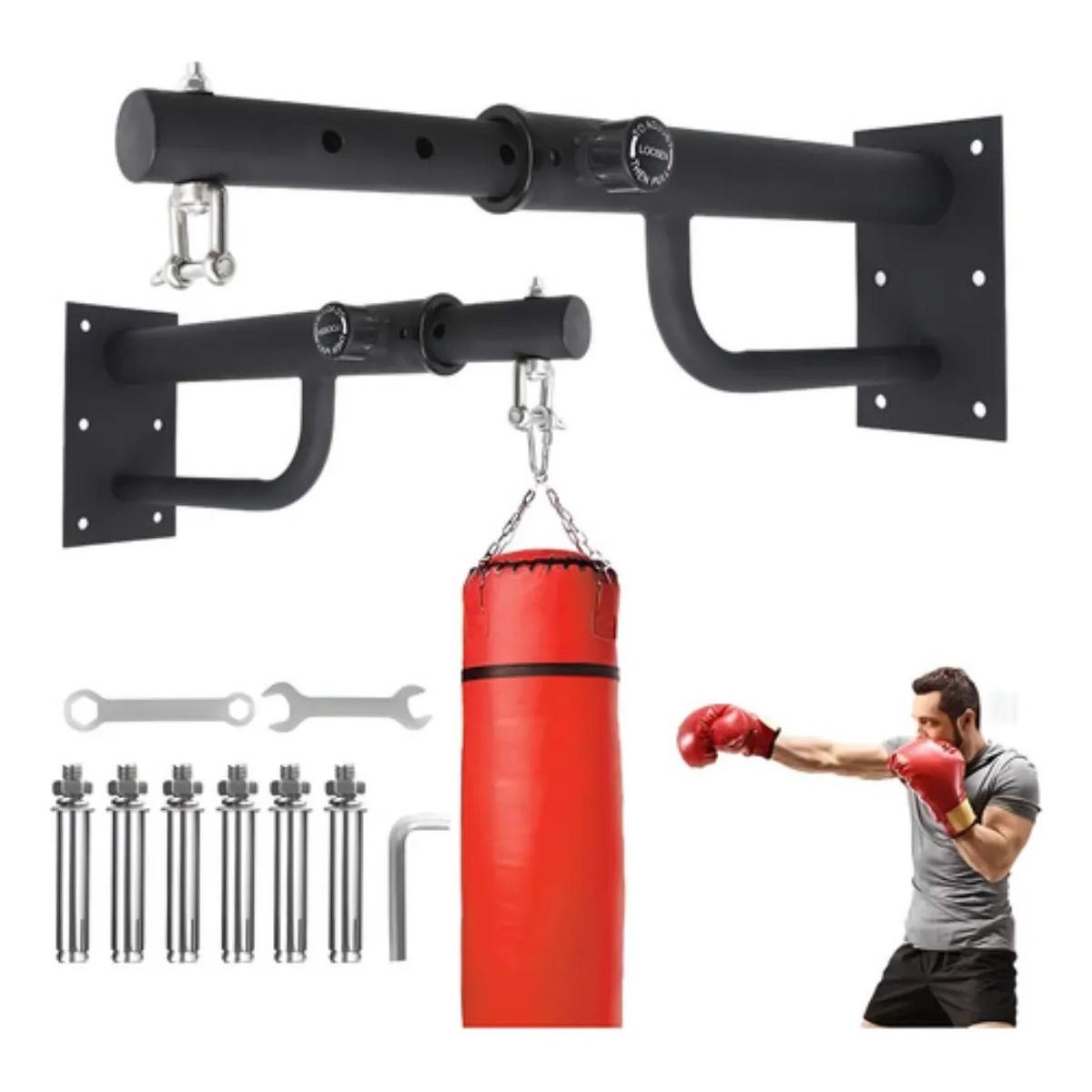 EASY FIT - Base Soporte Costal Boxeo Barra Hamaca Reforzado Pared