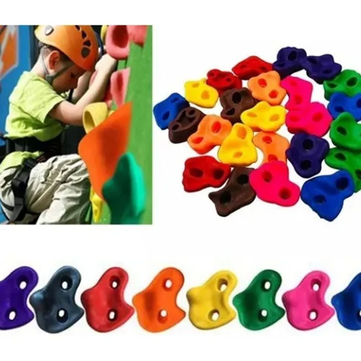 GENERICO - 32pcs Presas Piedras Escalada Niños Madera Muro Trekking