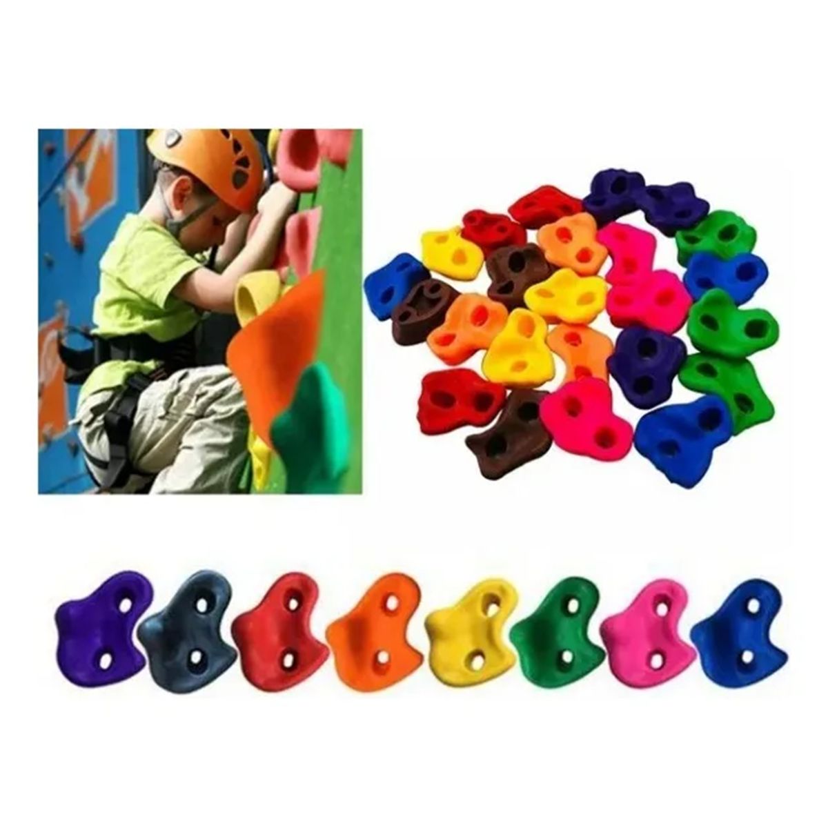 GENERICO - 32pcs Presas Piedras Escalada Niños Madera Muro Trekking