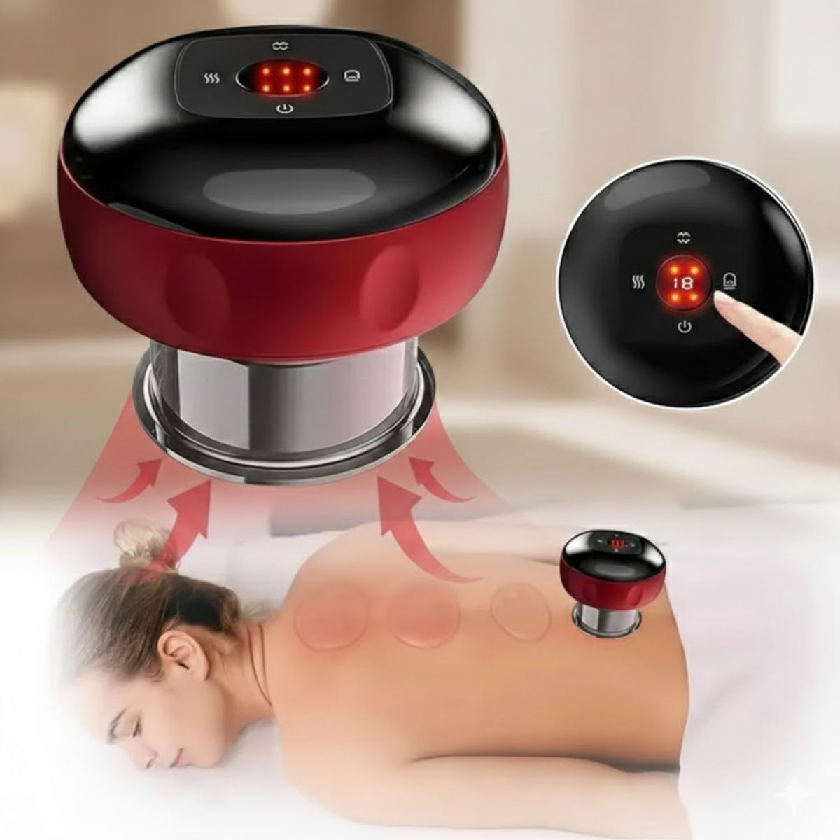 MOVI - Ventosa Eléctrica Inteligente Recargable - Masajeador Anticelulitis y Descontracturante