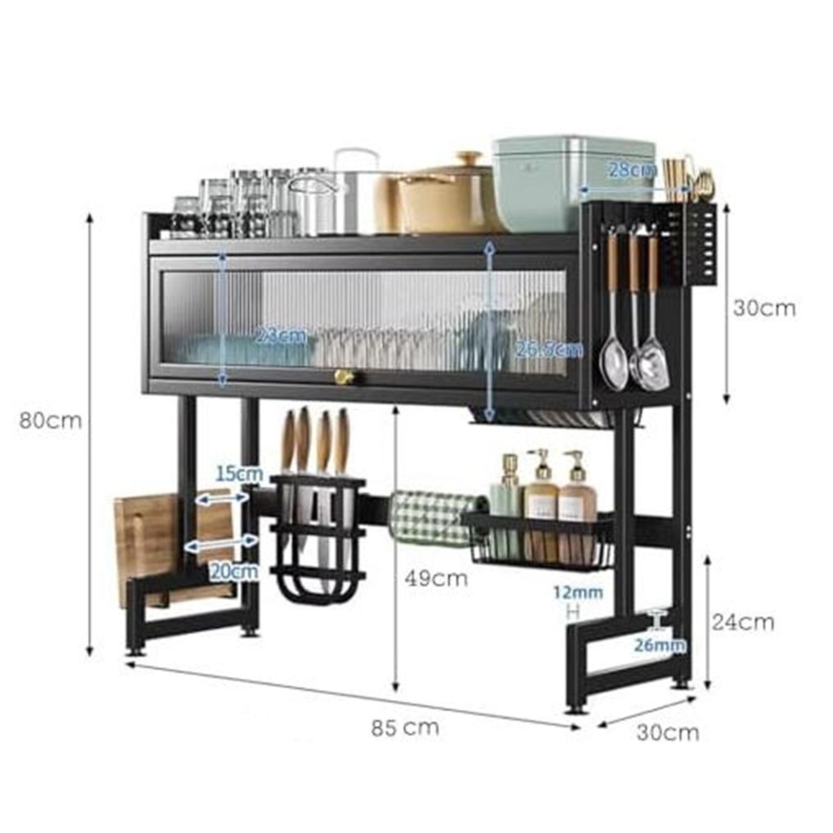 KINDA NICE - Organizador Escurridor Multicapa Estante De Almacenamiento Negro