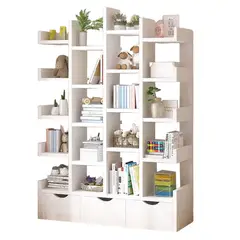 WUWAWDOGA - Biblioteca Librero De Arbol Organizador De Libros Blanco156x80x19cm