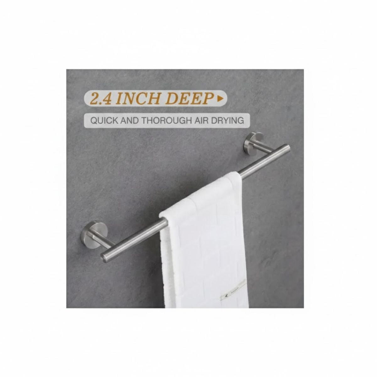 GENERICO - Toallero Baño Barra 40cm Acero Inoxidable