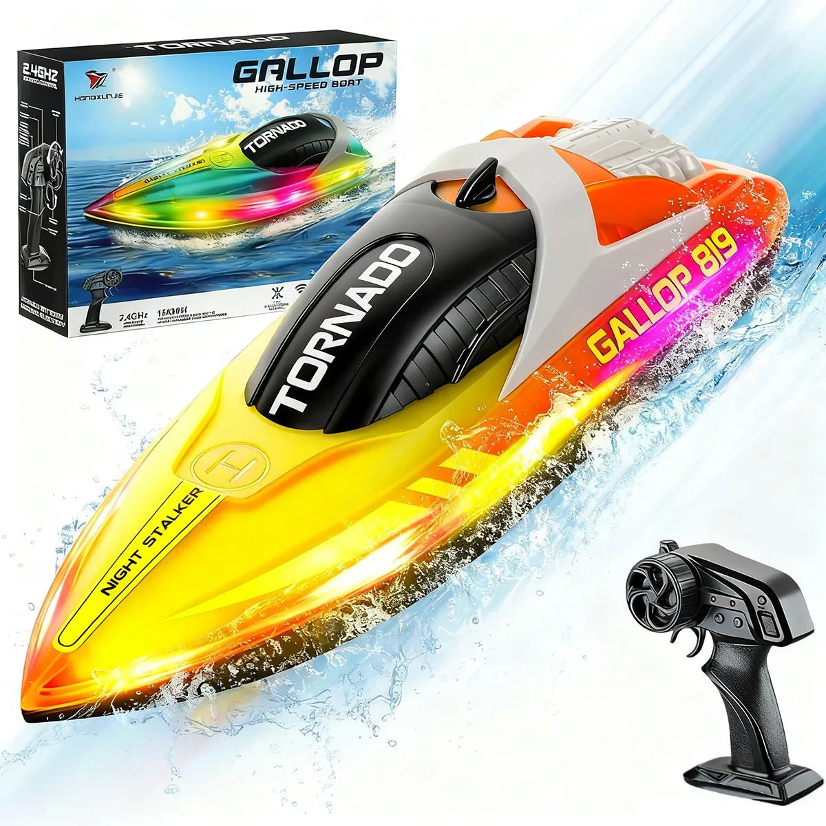 GENERICO - Juguete De Barco Rápido Rc Con Luz Led Regalos Para Niños