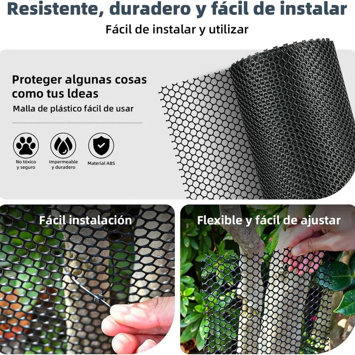 GENERICO - Valla De Plástico Para Jardín Finca Gallineros 40cmx5m
