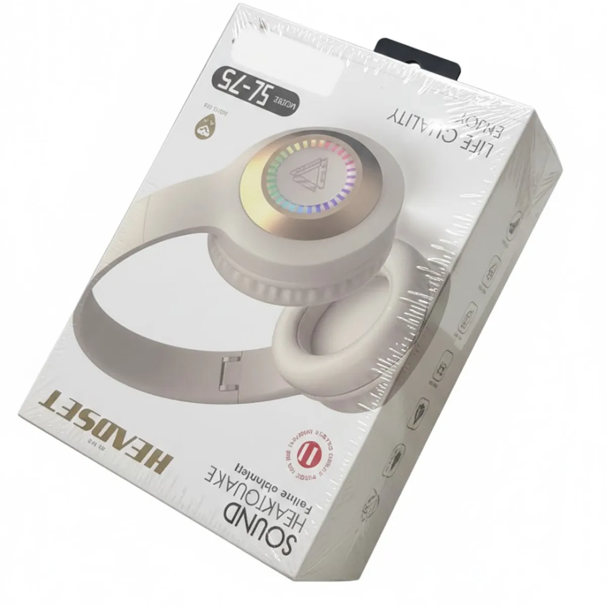 GENERICO - Audifonos Inalambricos Bluetooth V53 Microfono Luz Led Lau Blanco