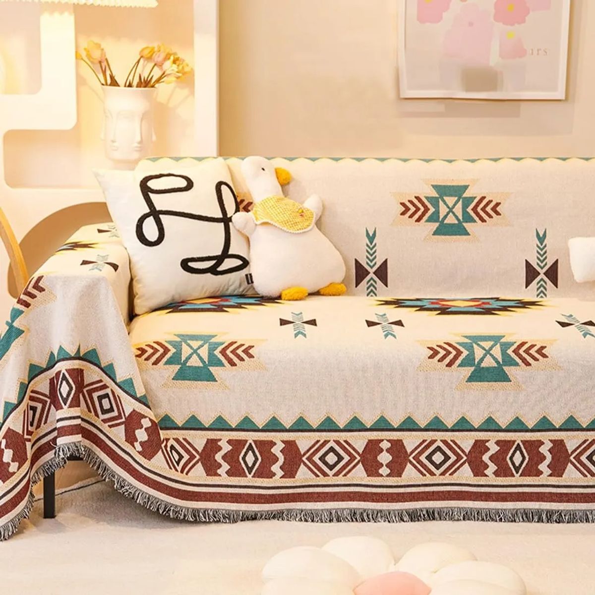 GENERICO - Manta Decorativa Tejida Estilo Nordico Para Sofa Sillon Cama Como Se Muestra En La Figura