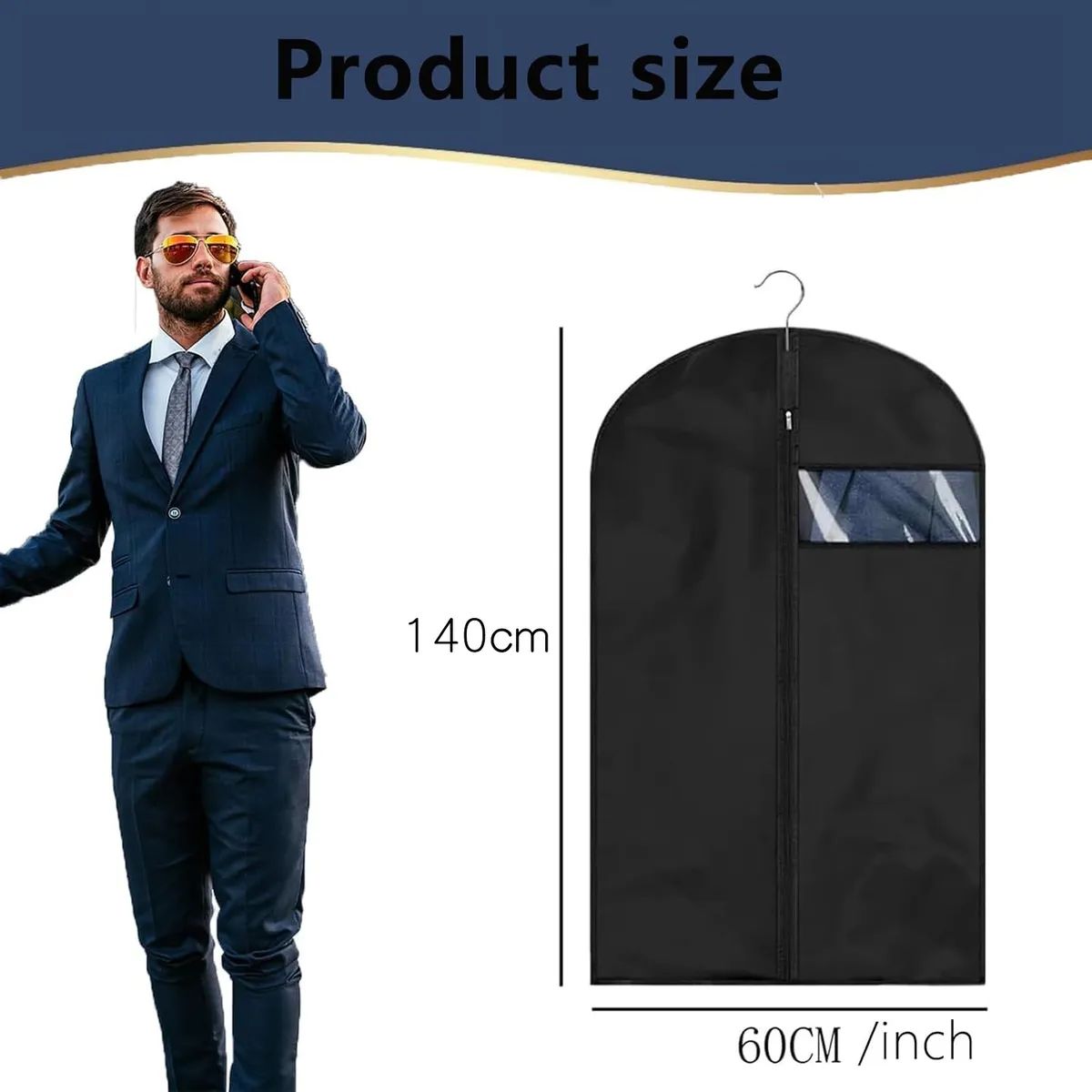 GENERICO - X6 Funda Para Vestidos Trajes Ternos Funda Chaquetas Abrigo Negro