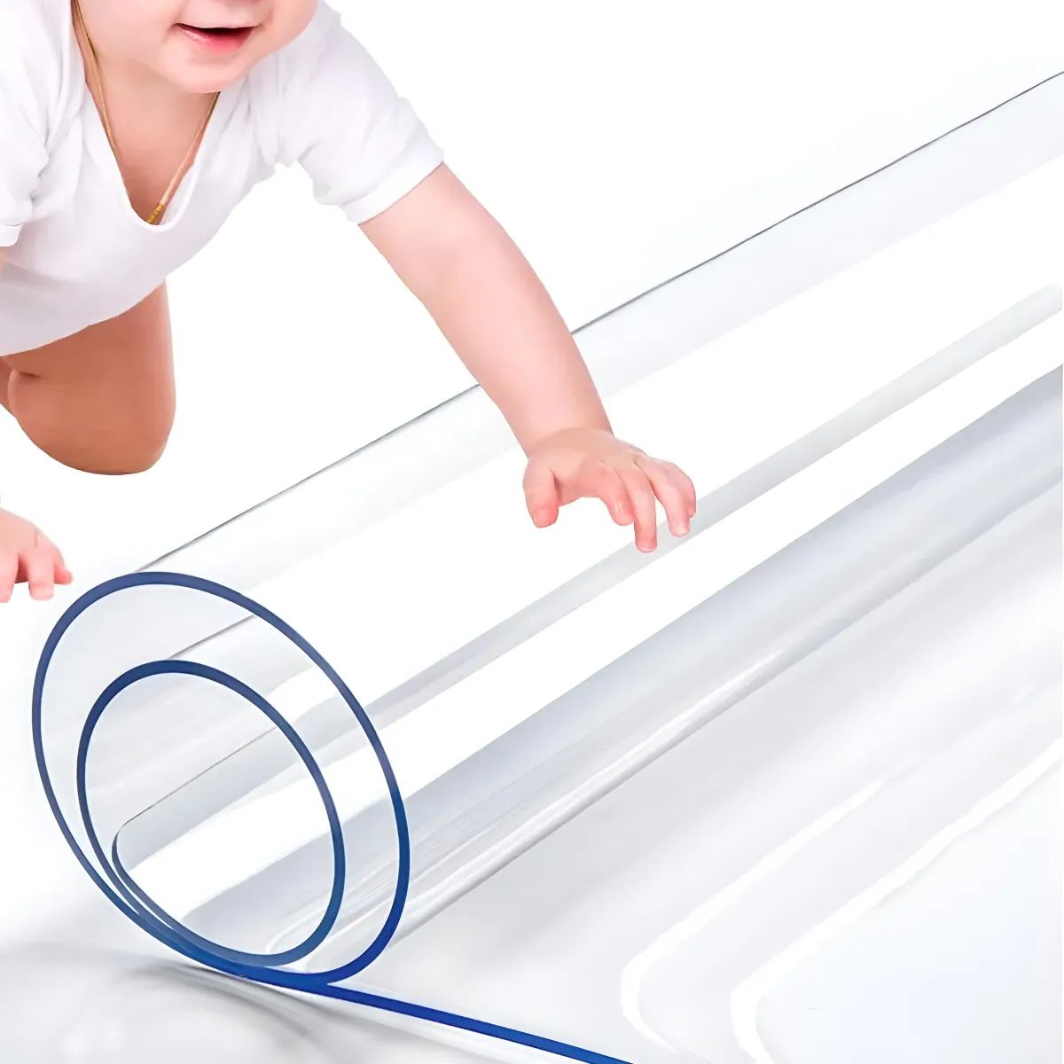GENERICO - Mantel Transparente Premium 15mm Grueso Protector 120x80cm Transparente