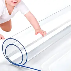 GENERICO - Mantel Transparente Premium 15mm Grueso Protector 120x80cm Transparente