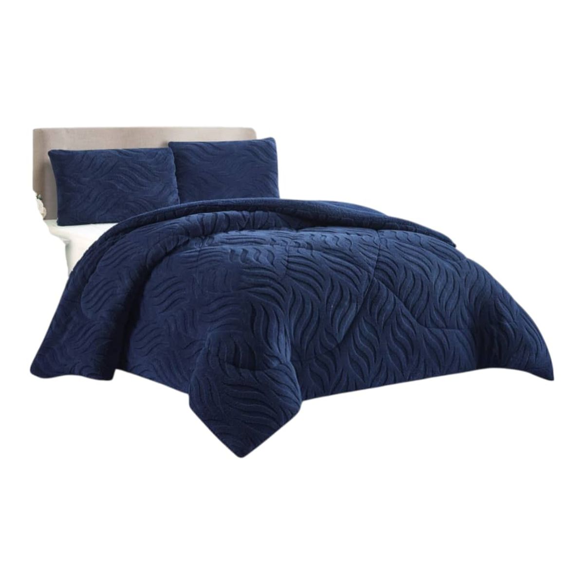 GENERICO - Cobertor De Invierno Con Chiporro Texturizado king Color Azul
