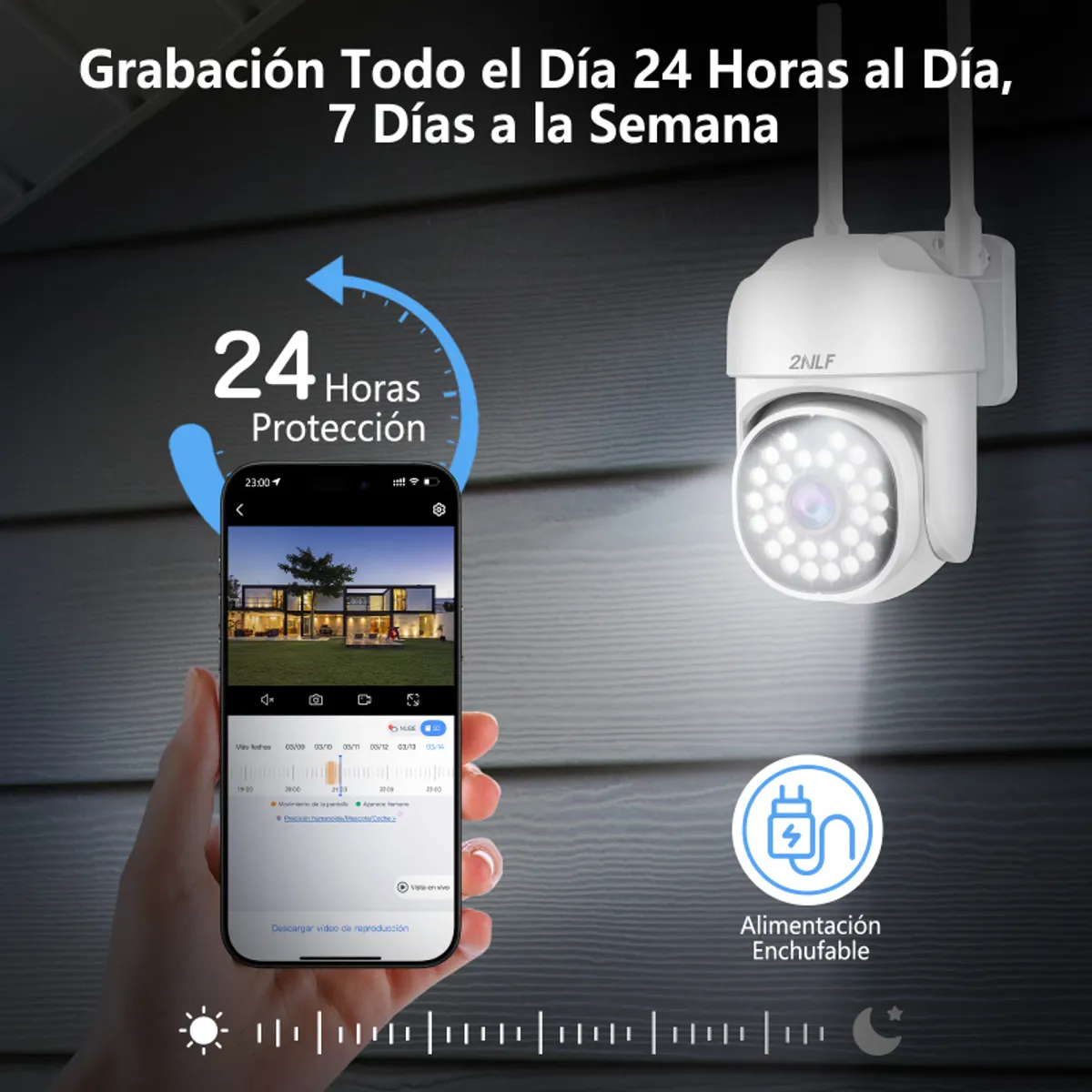 2NLF - Cámara de Seguridad d56w Power Adapter Domo de Pared Color Blanco 2NLF