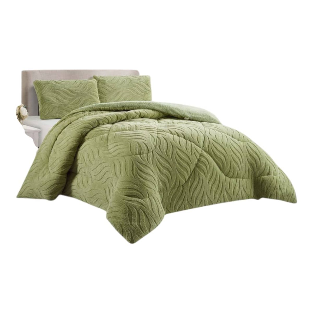 GENERICO - Cobertor De Invierno Con Chiporro Texturizado king Color Verde