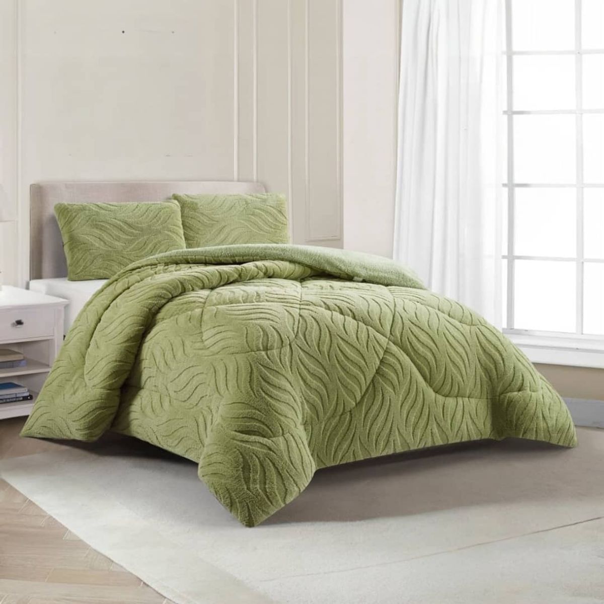 GENERICO - Cobertor De Invierno Con Chiporro Texturizado king Color Verde