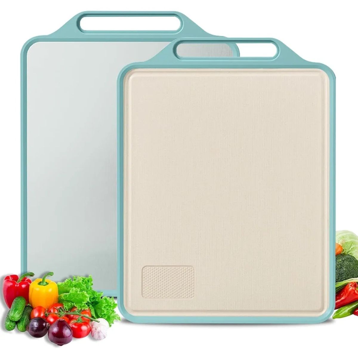 KUANGYE - Tabla Para Picar Para Cortar Doble Lado De Acero Inoxidable Doble Cara
