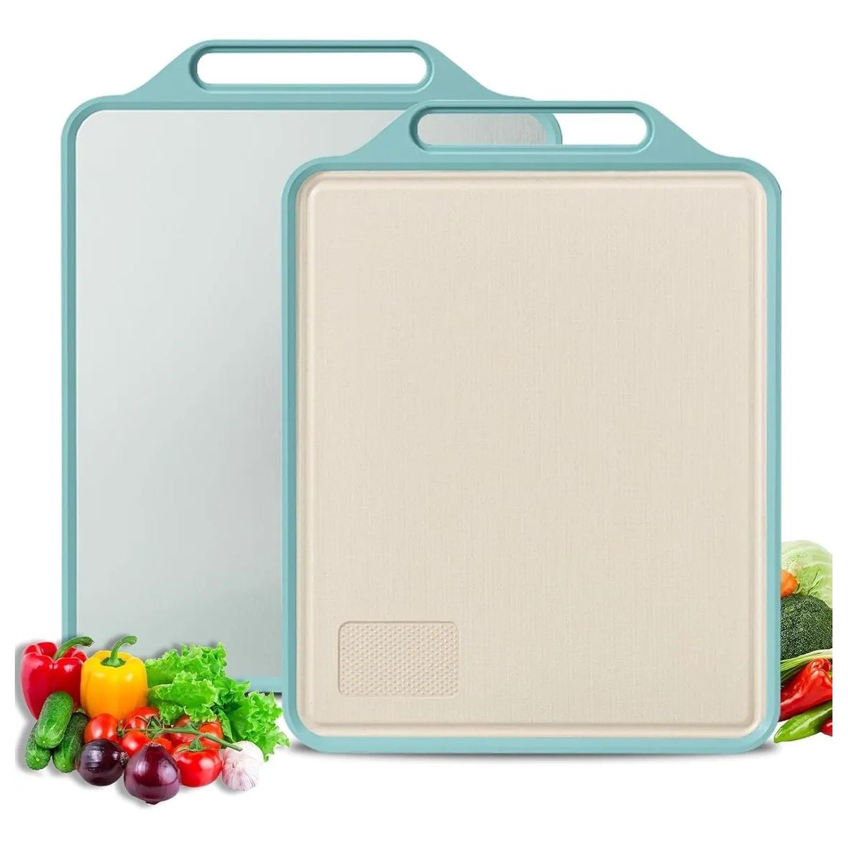 KUANGYE - Tabla Para Picar Para Cortar Doble Lado De Acero Inoxidable Doble Cara