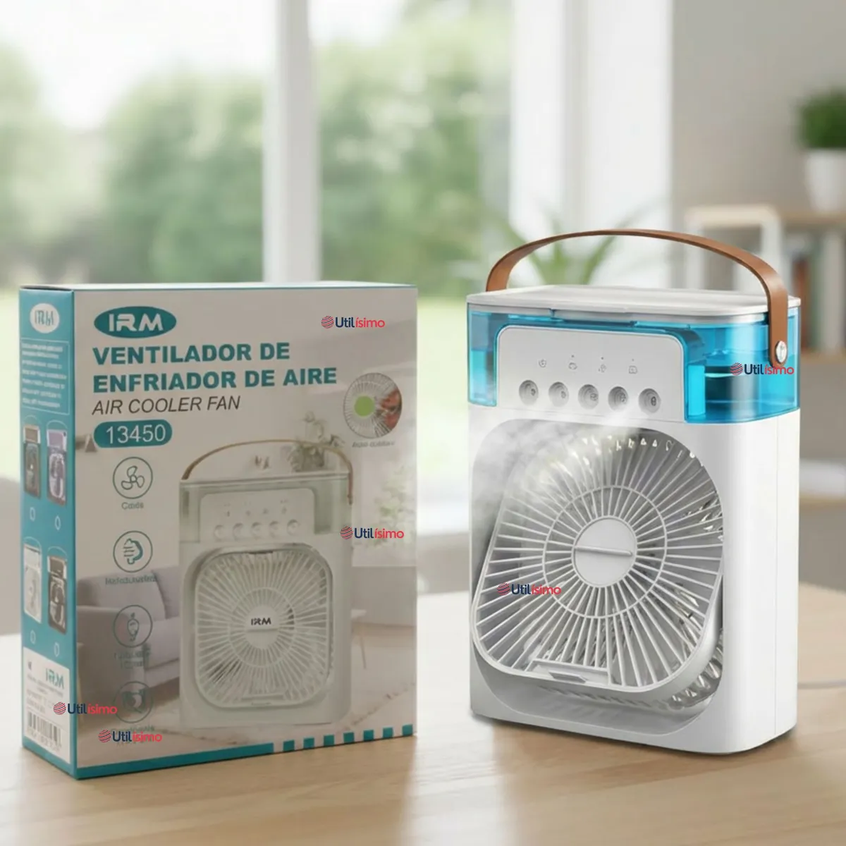 LINE - Climatizador Portátil Frío 4 en 1 Ventilador Humificador Enfriador Lampara LED 220v USB