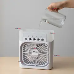 LINE - Climatizador Portátil Frío 4 en 1 Ventilador Humificador Enfriador Lampara LED 220v USB