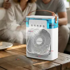 LINE - Climatizador Portátil Frío 4 en 1 Ventilador Humificador Enfriador Lampara LED 220v USB