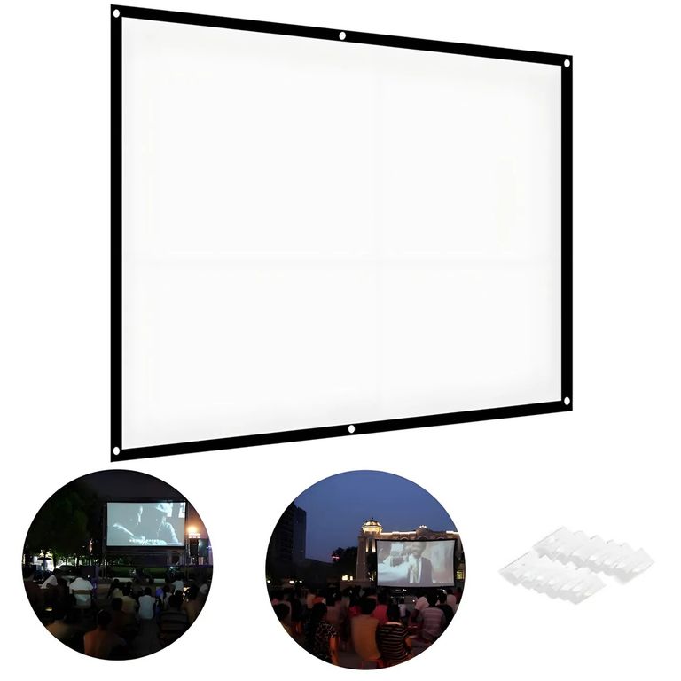 KUANGYE Pantalla De Proyección Hd Portátil Telón Proyector 60in