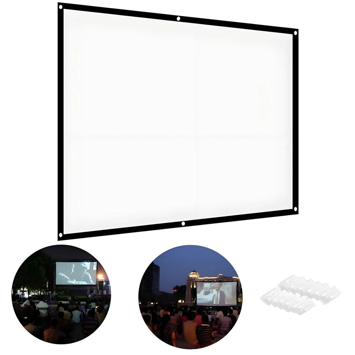 KUANGYE - Pantalla De Proyección Hd Portátil Telón Proyector 60in