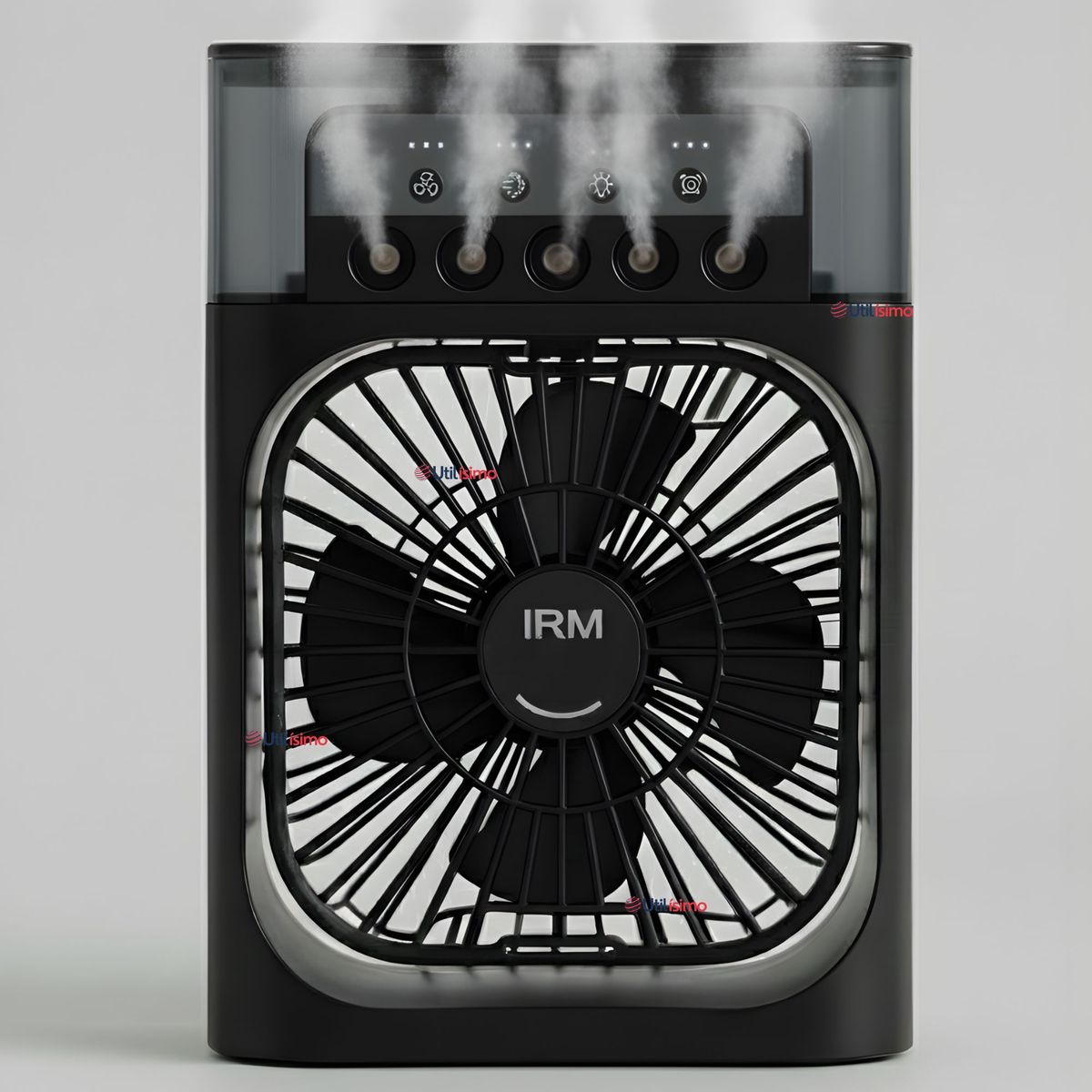 LINE - Climatizador Portátil Frío 4 en 1 Ventilador Humificador Enfriador Lampara LED USB Negro