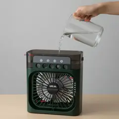 LINE - Climatizador Portátil Frío 4 en 1 Ventilador Humificador Enfriador Lampara LED USB Verde