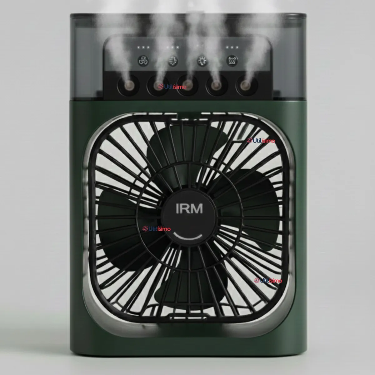 LINE - Climatizador Portátil Frío 4 en 1 Ventilador Humificador Enfriador Lampara LED USB Verde