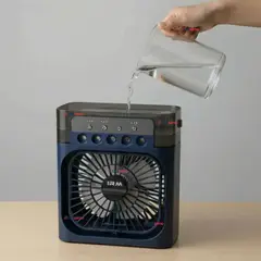 LINE - Climatizador Portátil Frío 4 en 1 Ventilador Humificador Enfriador Lampara LED USB Azul