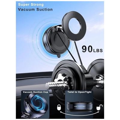 Imagen 2 del producto Base Celular Magnética Con Ventosa Ultra Fuerte Para Auto Negro