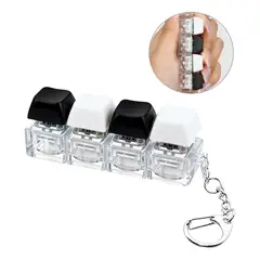 KUANGYE - Llavero Fidget Antiestrés Teclado Mecánico Clicky Gamer Teclado En Blanco Y Negro