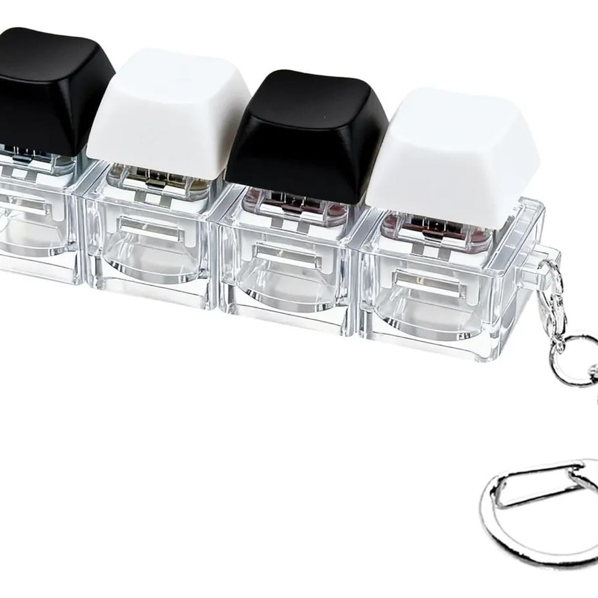 KUANGYE - Llavero Fidget Antiestrés Teclado Mecánico Clicky Gamer Teclado En Blanco Y Negro