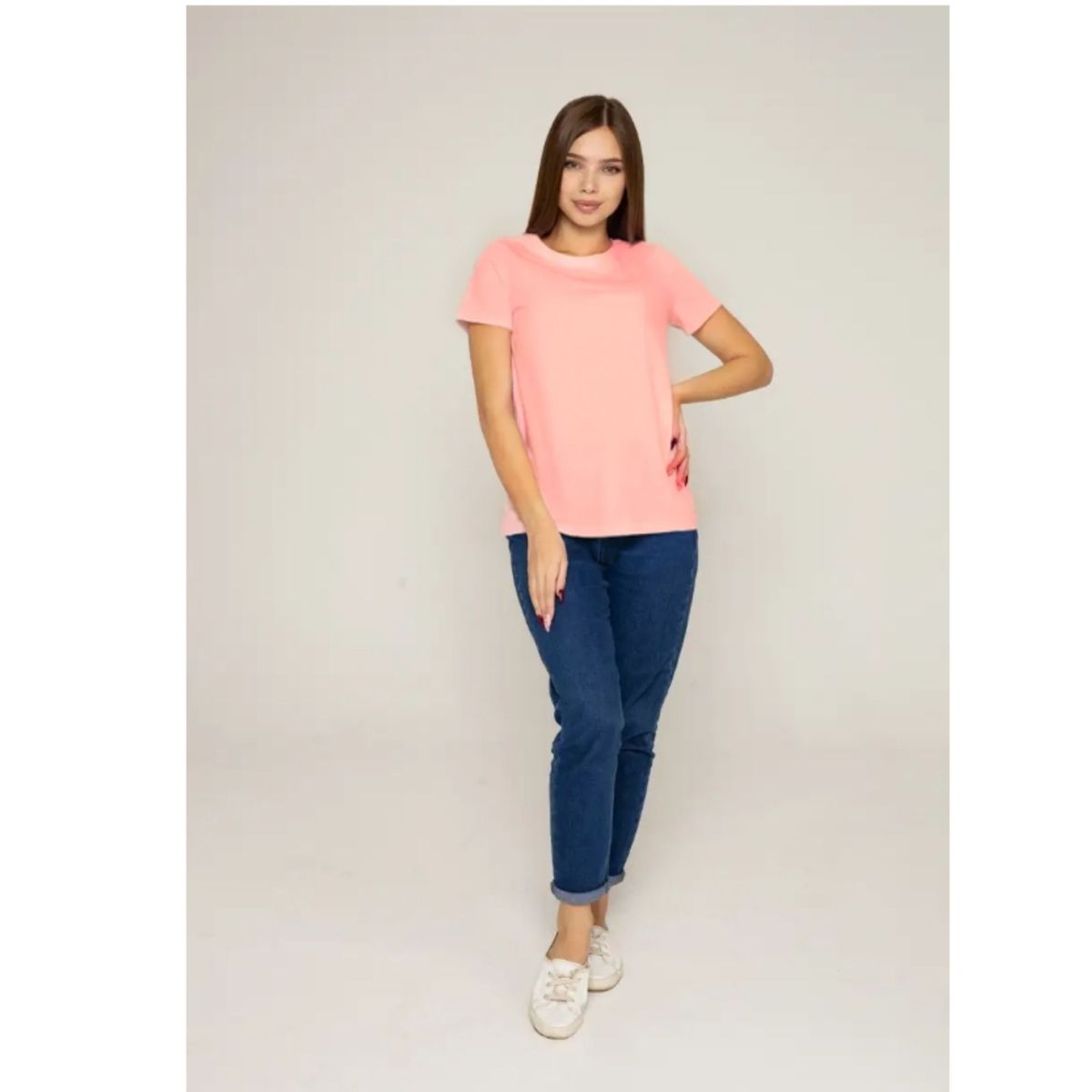 LIKE SHOP - Polera Manga Corta Algodón Mujer Lisa Basic