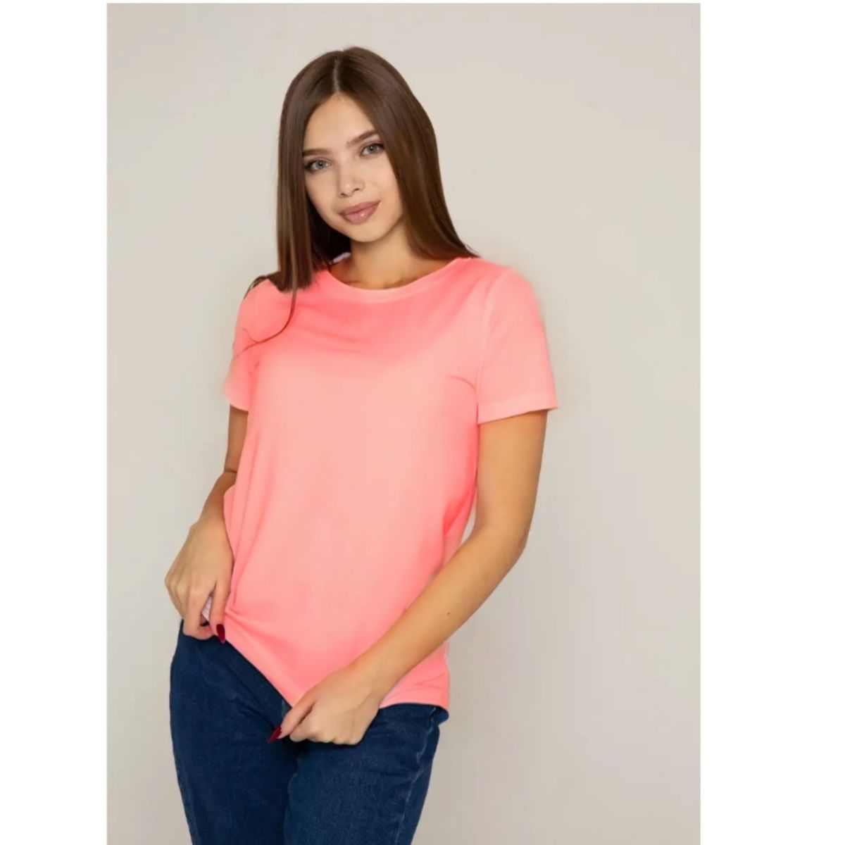 LIKE SHOP - Polera Manga Corta Algodón Mujer Lisa Basic