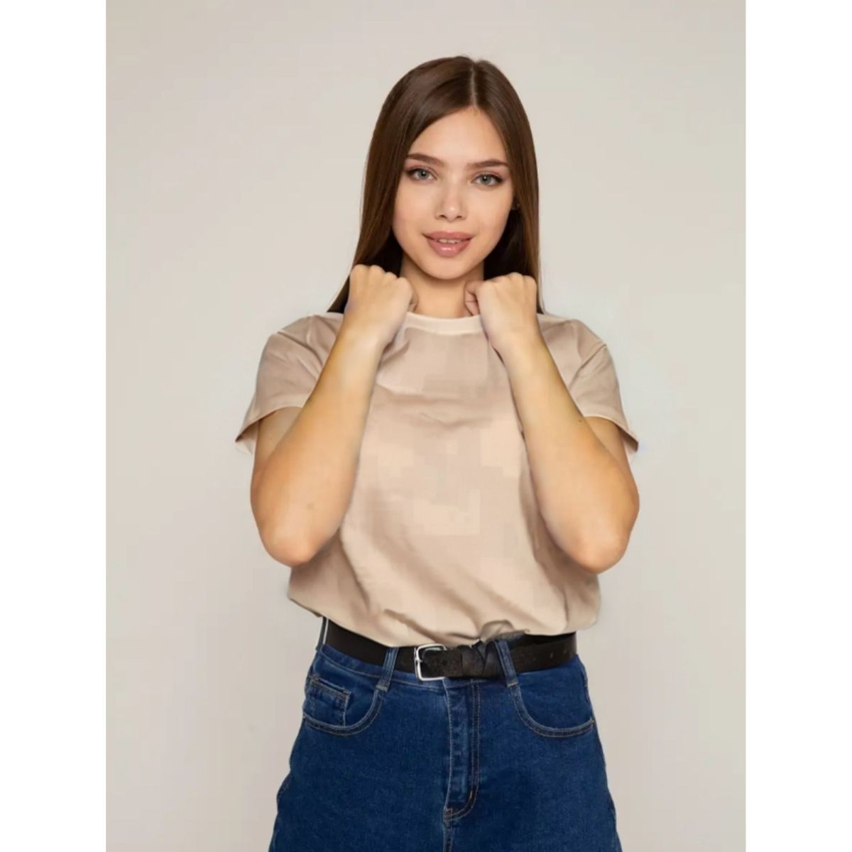 LIKE SHOP - Polera Manga Corta Algodón Mujer Lisa Basic