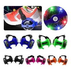 GENERICO - Patines Zapatillas Ajustable Luz Led 2 Ruedas Color Verde