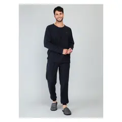 ARROW - Pijama Largo Polar Regular Fit Azul