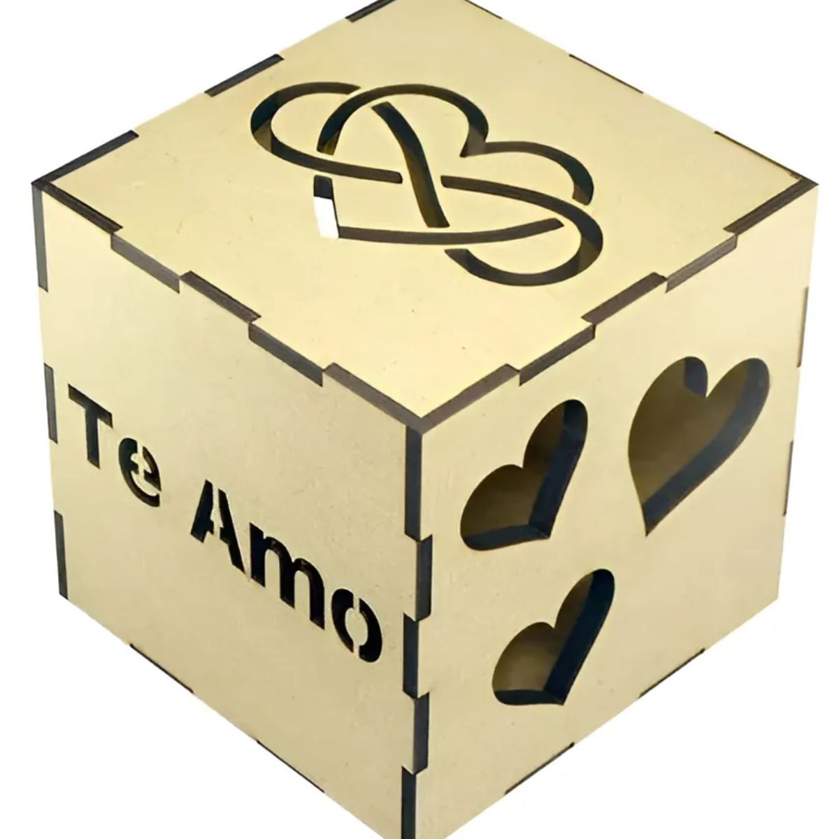 LOS REGALONES - Caja De Luz En Madera Enamorados San Valentín