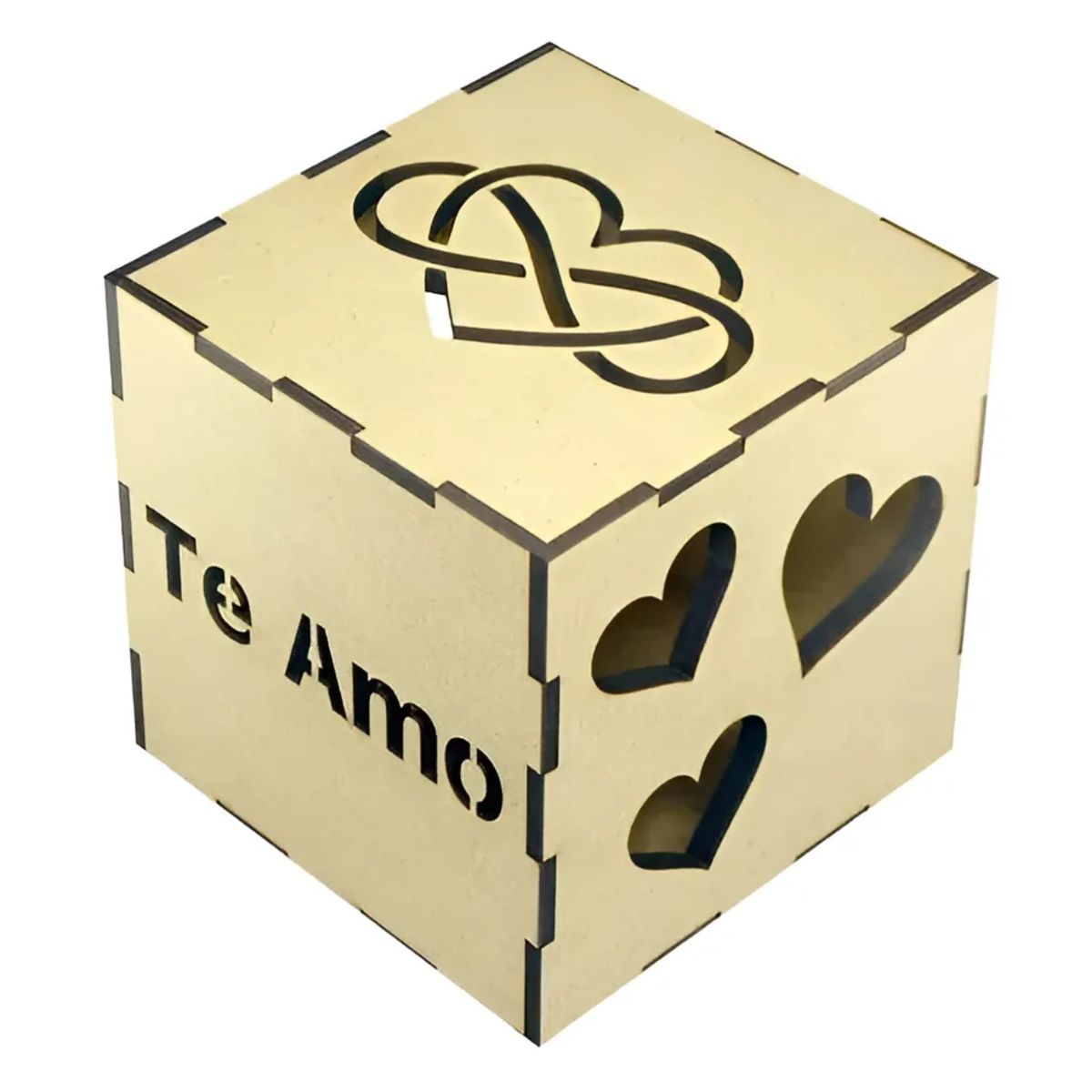 LOS REGALONES - Caja De Luz En Madera Enamorados San Valentín